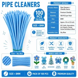 Premium Pipe Cleaners (Sky Blue)