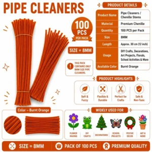 Premium Pipe Cleaners (Burnt Orange)